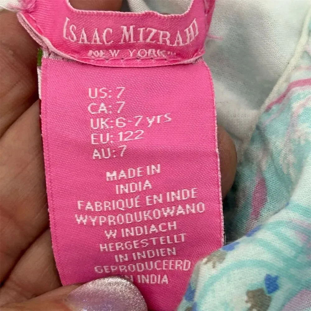 Isaac Mizrahi Girls' Mermaid Print Full Dress Lined Size 7 Summer Casual